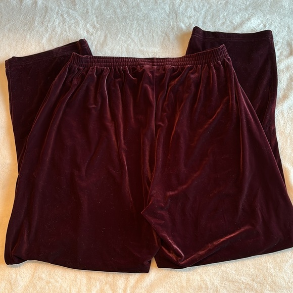ELISABETH by Liz Claiborne Velour Lounge Pants 2X Purple Soft Pockets - Picture 6 of 9